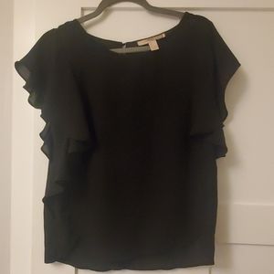 black forever21 blouse with ruffles